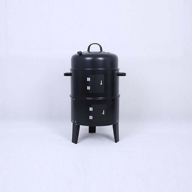 Outdoor Camping Household Round Black Charcoal Smoke Grill