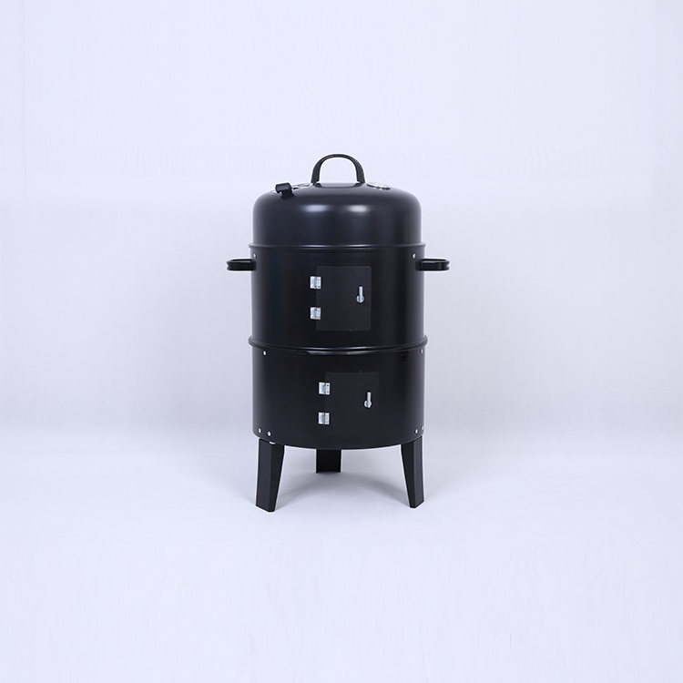 Outdoor Camping Household Round Black Charcoal Smoke Grill