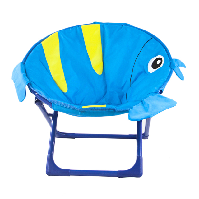 Cute Fish Pattern Soft Outdoor Moon Folding Chair for Kids