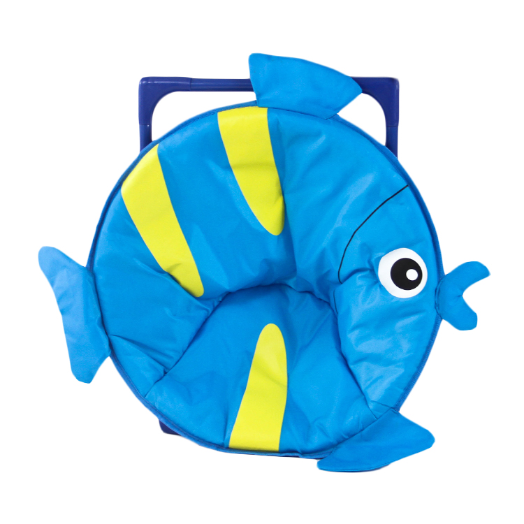 Cute Fish Pattern Soft Outdoor Moon Folding Chair for Kids