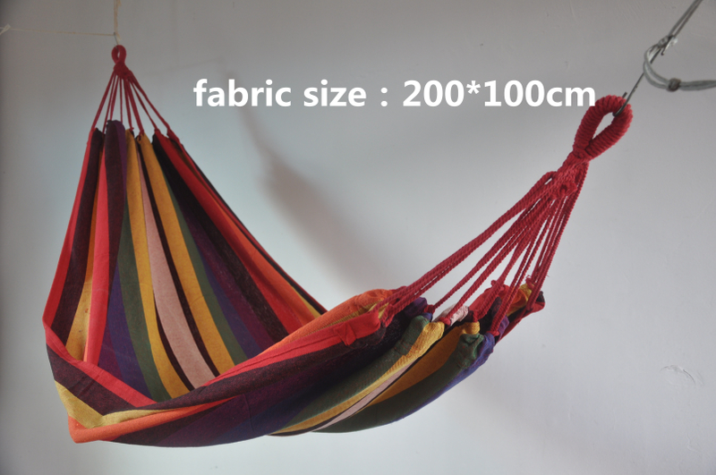 Portable Outdoor Rainbow Stripes Hammock 