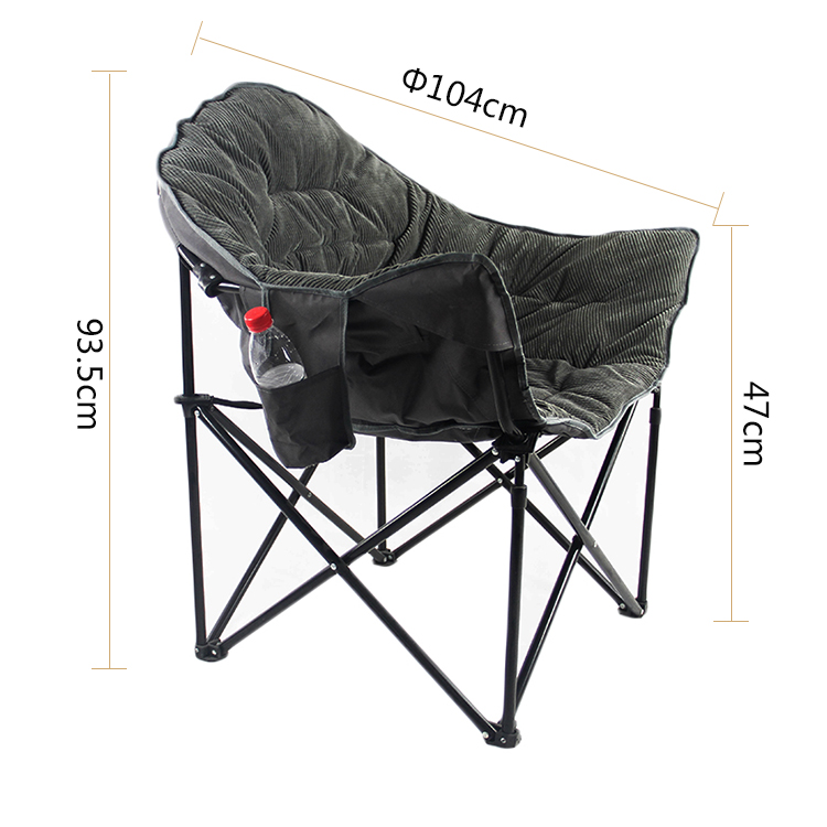 Custom OEM Indoor Leisure Steel Tube Comfortable Heavy Duty Folding Chair Wholesale Moon Chair